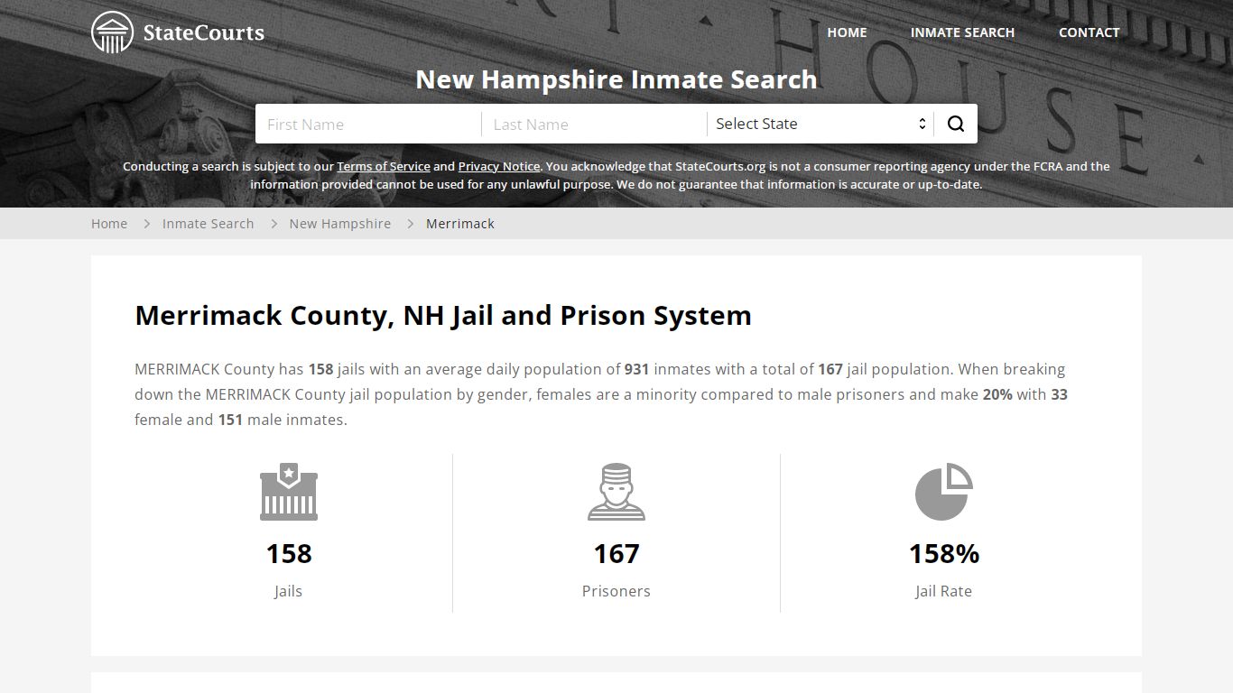 Merrimack County, NH Inmate Search - StateCourts