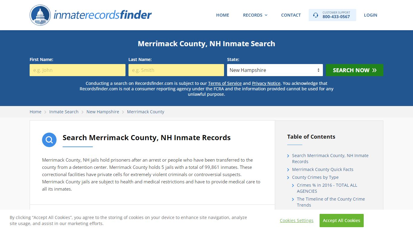 Merrimack County, NH Inmate Lookup & Jail Records Online
