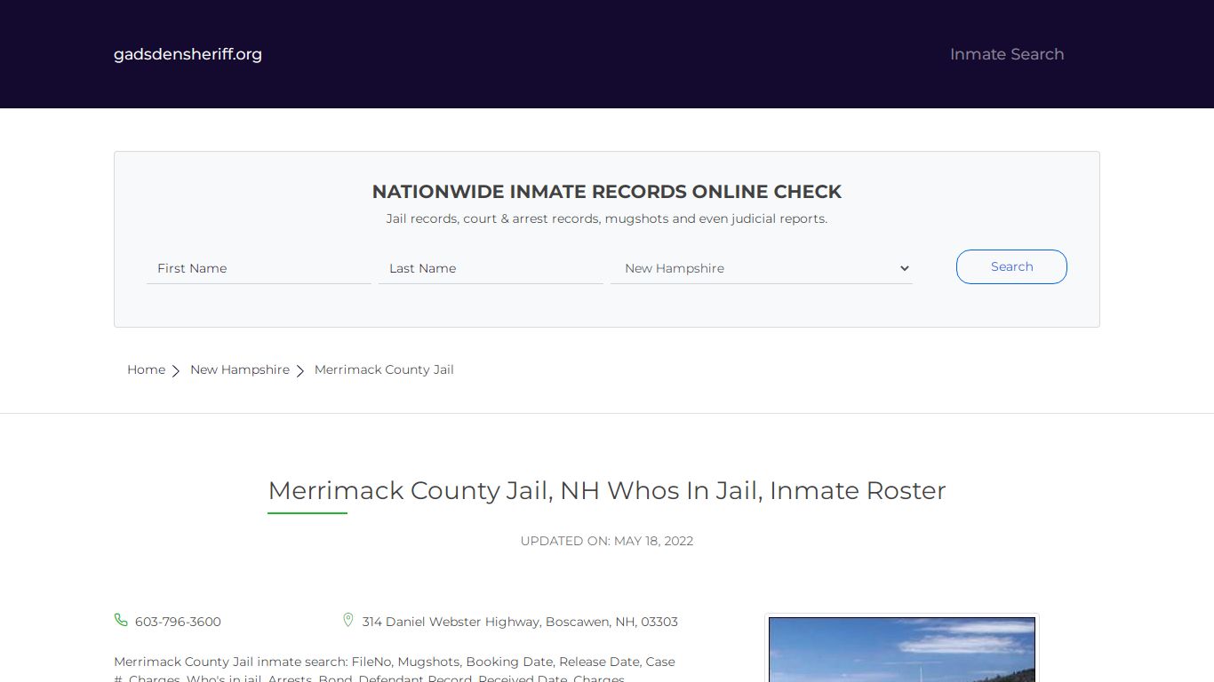 Merrimack County Jail, NH Inmate Roster, Whos In Jail