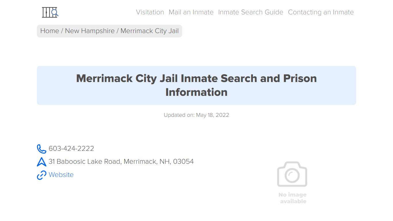 Merrimack City Jail Inmate Search, Visitation, Phone no ...